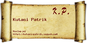 Kutasi Patrik névjegykártya